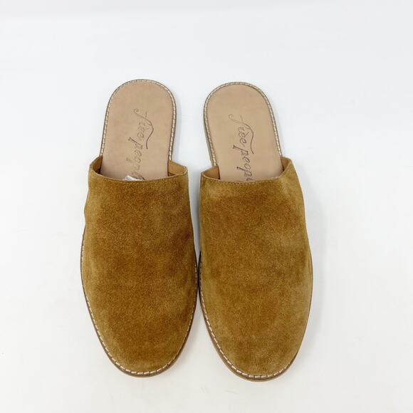 Free People Coronada Suede Slip-on Mules in Cognac Flats Slides Women 41 US 8.5 - Picture 8 of 13